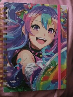 Anime Classic Lined Spiral Notebook - Gold Coiled